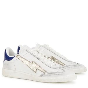 Isabel Marant Bryce Distressed Leather Sneakers Size 38